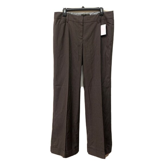 Vertigo Paris Pants - Vertigo Women Plus Size 14 Multicolor Charcoal Pinstripe Cuffed Dress Pants